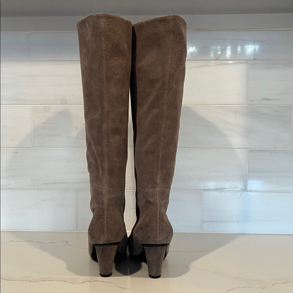 Jeffrey Campbell Senita Tall Suede Taupe Boots Anthropologie 6.5 - Picture 10 of 14